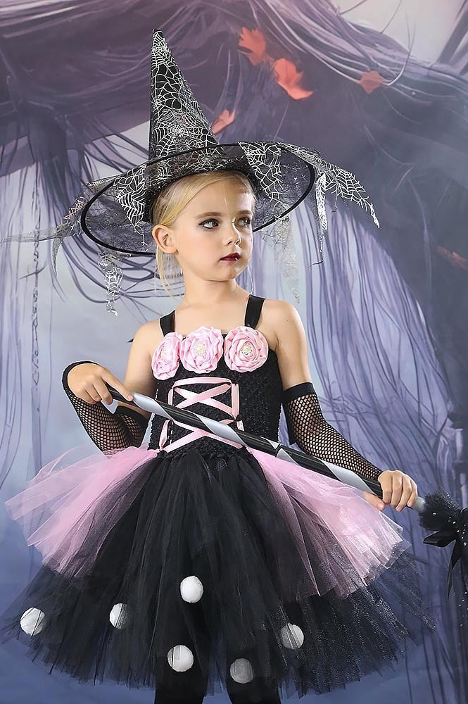 Floral Witch Tutu Kid Halloween Costume Main image
