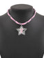 Y2K Bow Star Leather Necklace