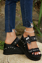 Star Chain Platform Wedge Sandals