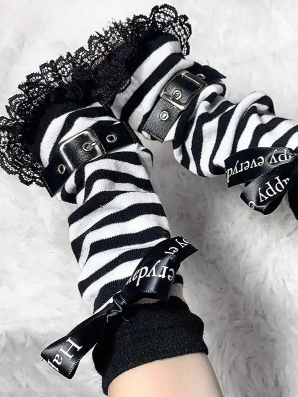 Striped Gothic Kawaii Arm Warmers Main image