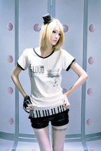 Keyboard Note Printed Vintage T-shirt