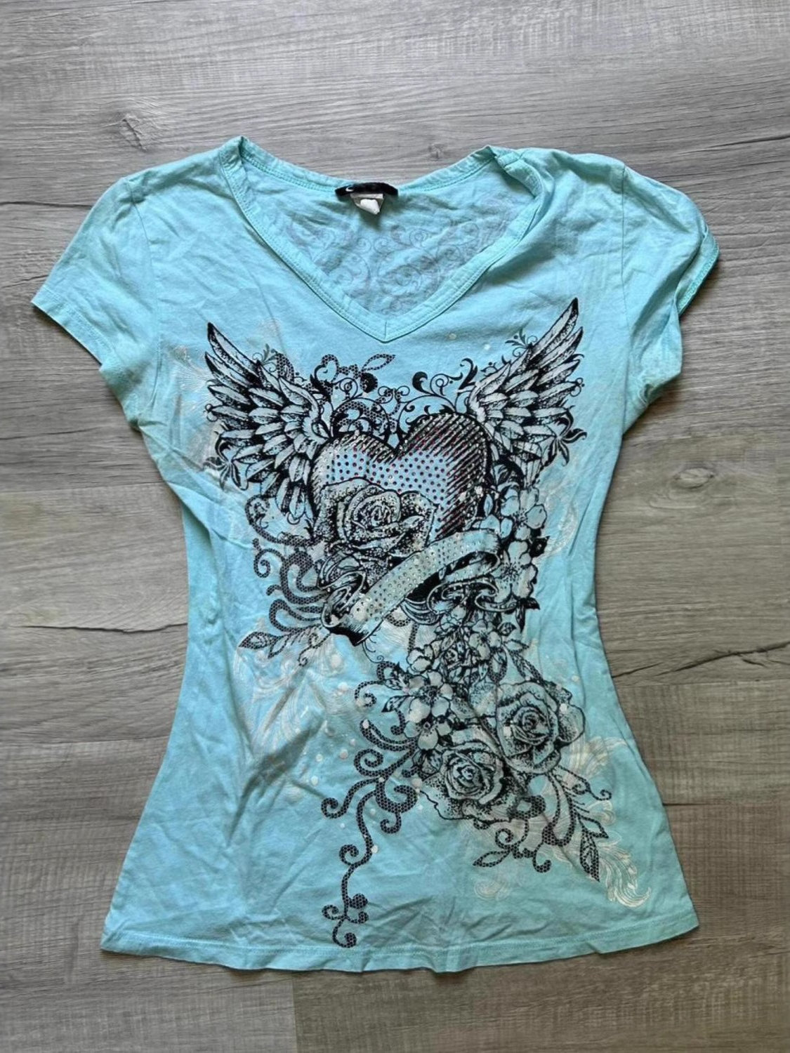 Y2K Light Blue Short Sleeve T-Shirt Main image