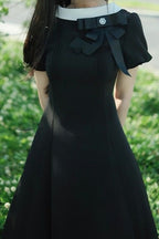 Elegant Crane Print Retro Maxi Dress