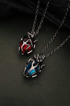 Gothic Hollow Heart Glass Pendant Necklace