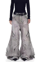 Cyber Punk Irregular Patchwork Curved Pants