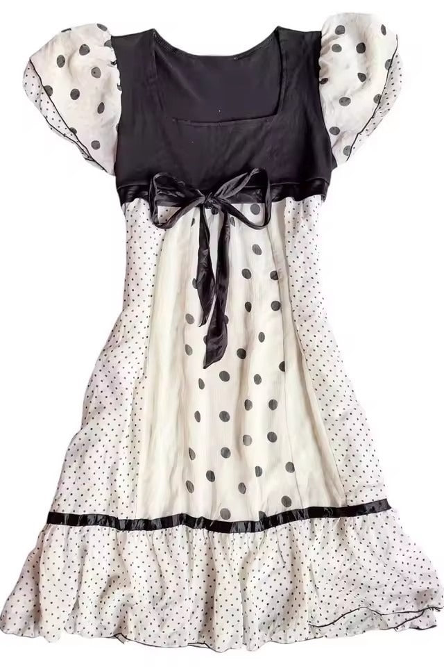 Sweet Y2K Polka Dot Lace Mini Dress Secondary image