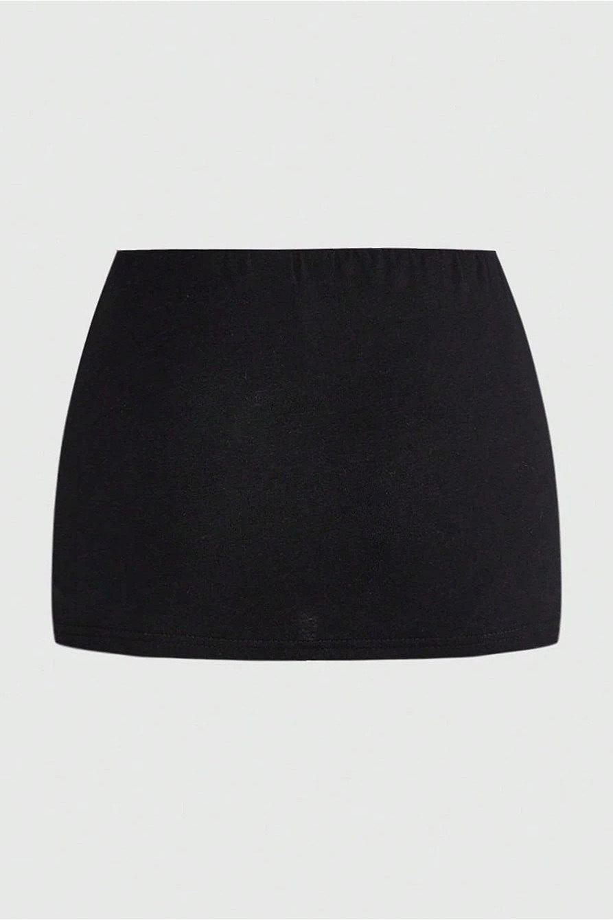 Letter Print Metal Eyelet Skirt