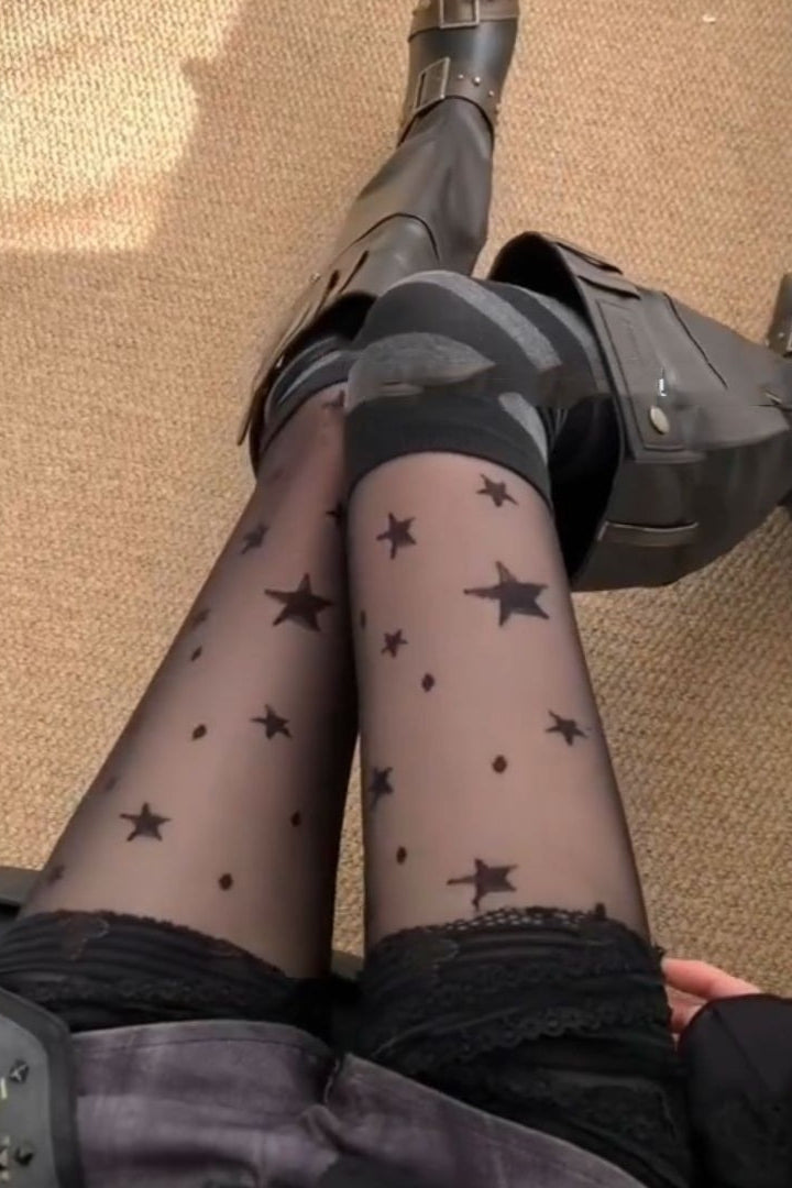 Chic Durable Black Star Tights Secondary image