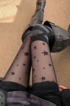 Chic Durable Black Star Tights