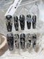 Dark Gothic Style Glitter Press On Nails
