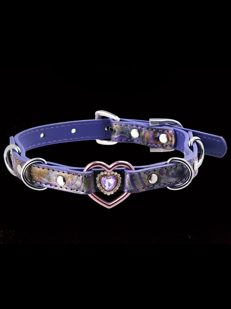 Dark Gothic Pink Heart Choker