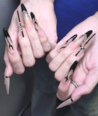 Dark Flame Cross Press On Nails