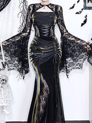 Gothic Lace Batwing Sleeve Coat