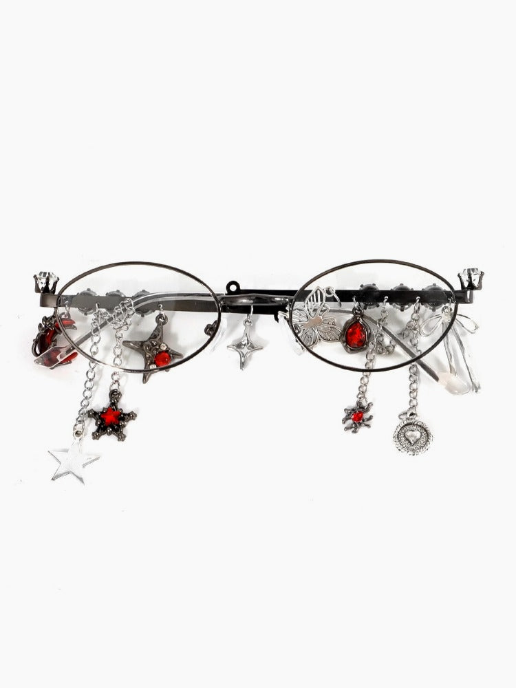 Gothic Rhinestone Pendant Glasses