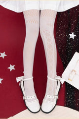 Gothic Ribbon Dark Fishnet Socks