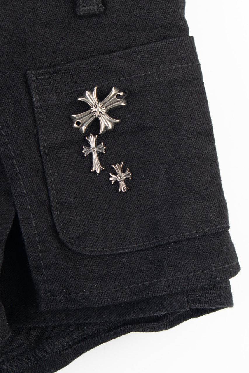 Studded Pleated Mini Skirt