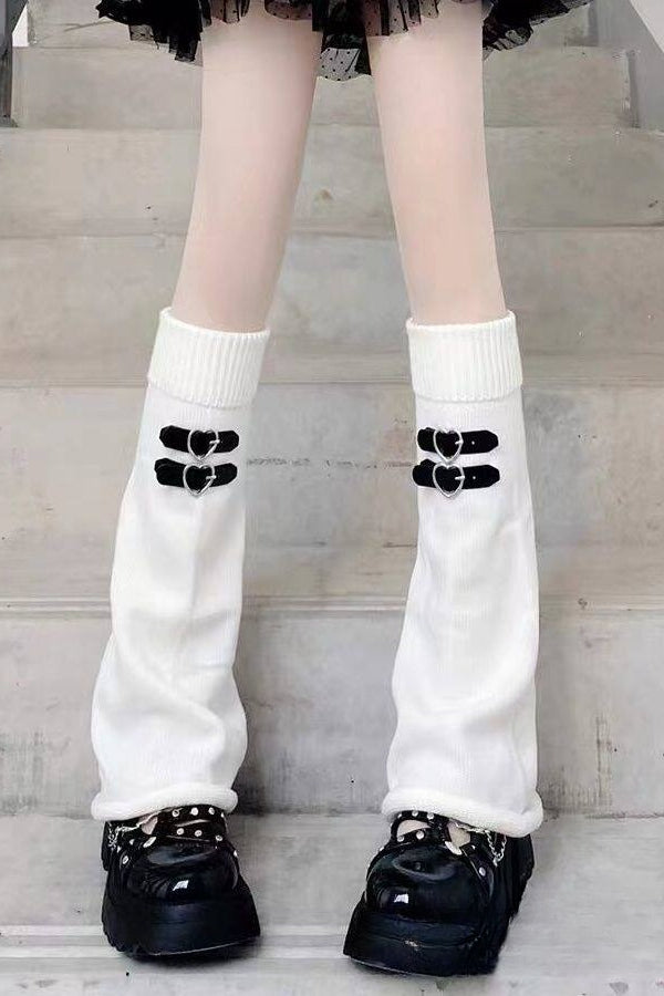 Y2K Knee High Buckle Slouch Socks Main image