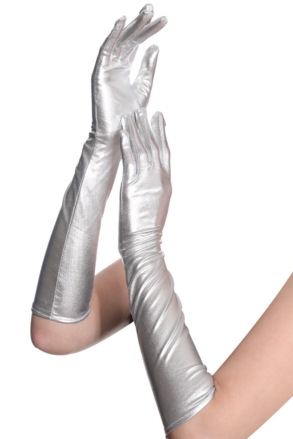 Glossy Long Full Finger Gloves Secondary image