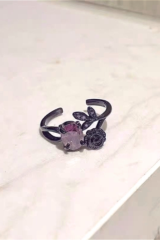 Retro Court Style Dark Stackable Ring