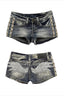 Studded Embroidered Denim Hot Pants