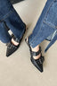 Pointed Buckle Slingback Block-Heel Shoes