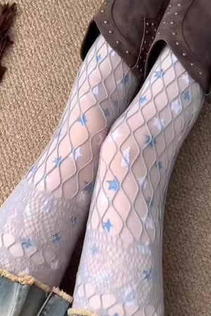 Star Fishnet Thin Layered Tights Main image