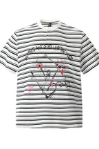 Grunge Music Graphic Striped Short Sleeve T-shirt