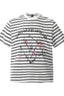 Grunge Music Graphic Striped Short Sleeve T-shirt