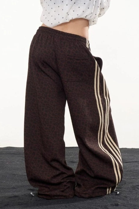 Side Stripe Drawstring Wide Pants