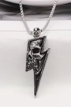 Lightning Skull Pendant Necklace