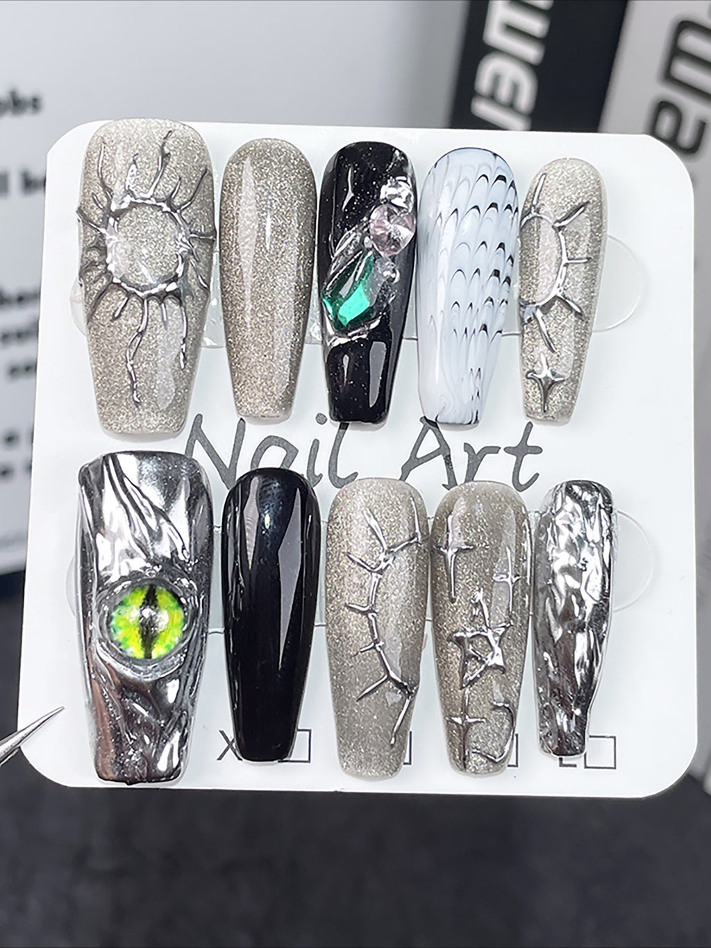 Y2K Cyberpunk Style Press On Nails