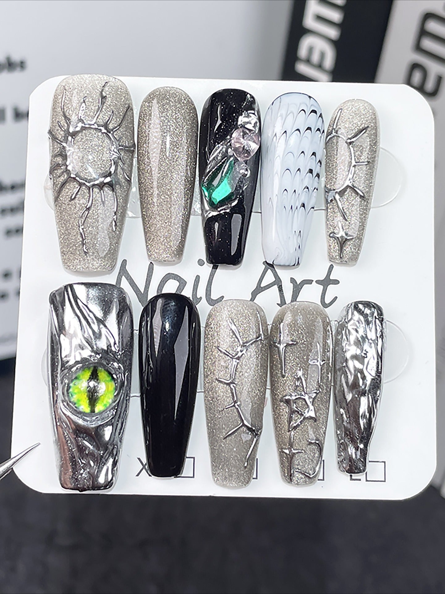 Y2K Cyberpunk Style Press On Nails