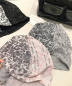 Gray Distressed Holes Slouch Hat