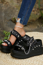 Star Chain Platform Wedge Sandals