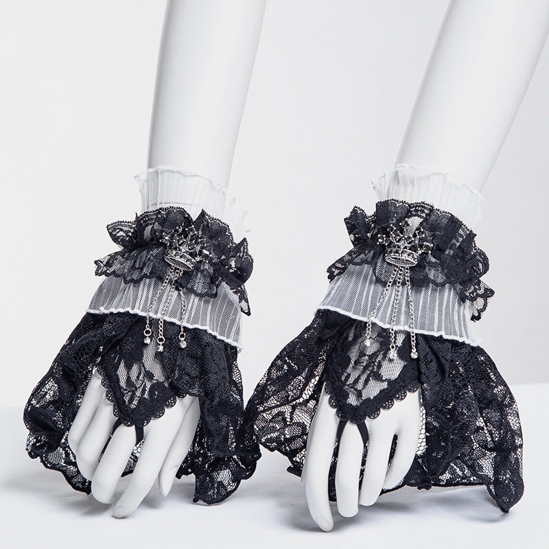 Gothic Lolita Crown Lace Fingerless Gloves Secondary image