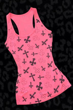 Heart Cross Print Tank Top