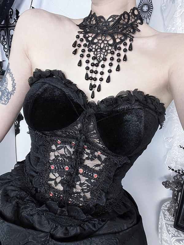 Cutout Lace Gothic Slim Boned Corset Secondary image