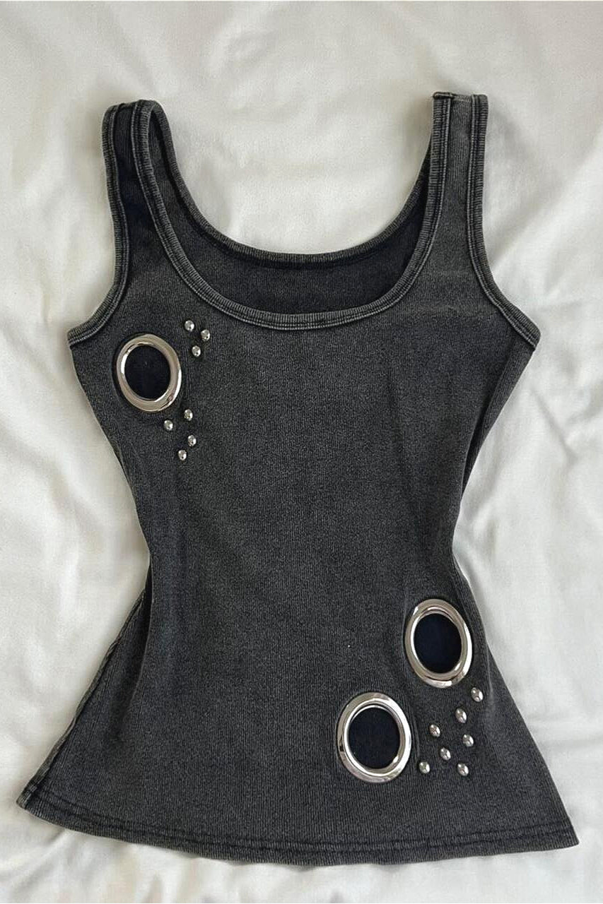 Retro Low Saturation Metal Ring Splice Cami Main image