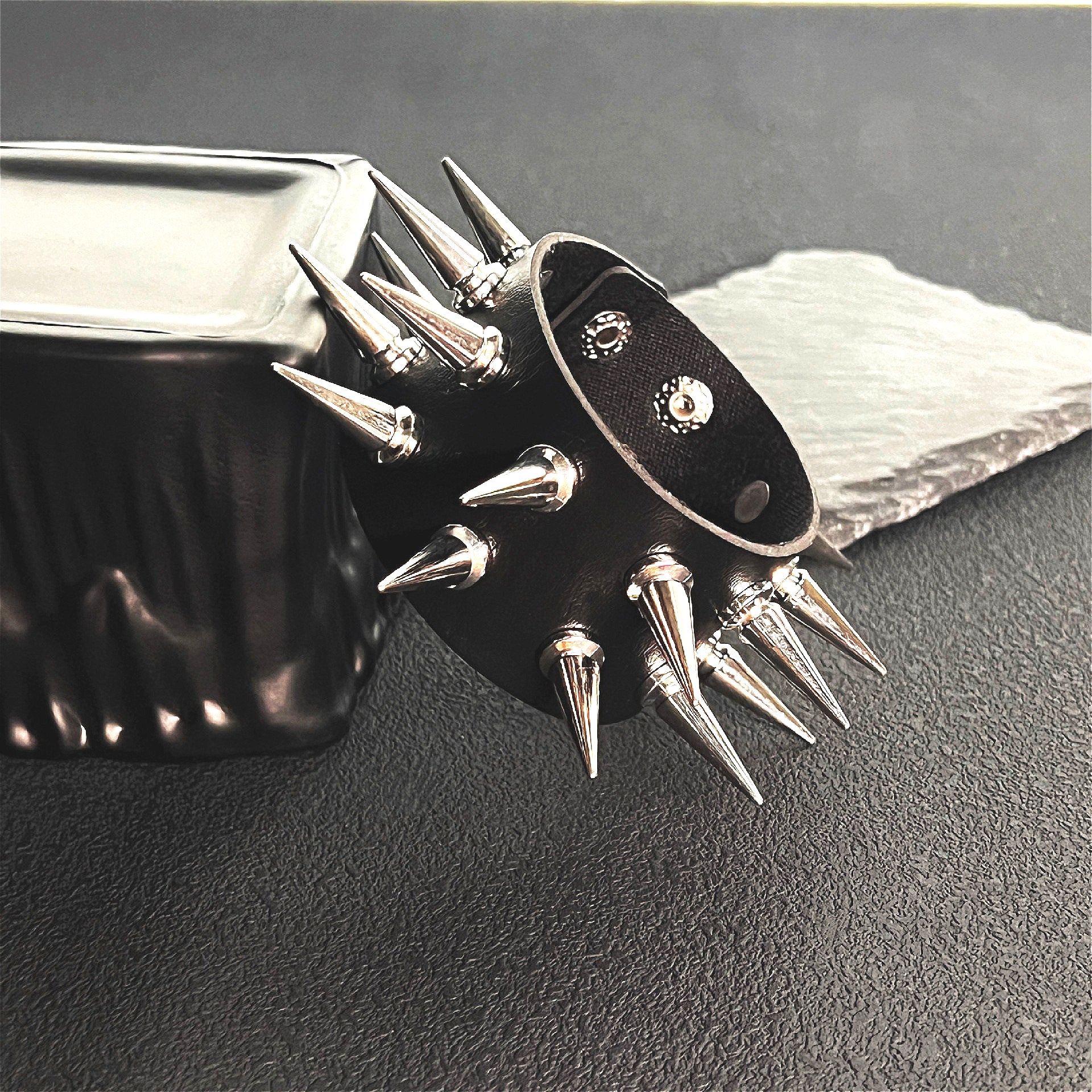 Gothic Double Row Rivet Bracelet