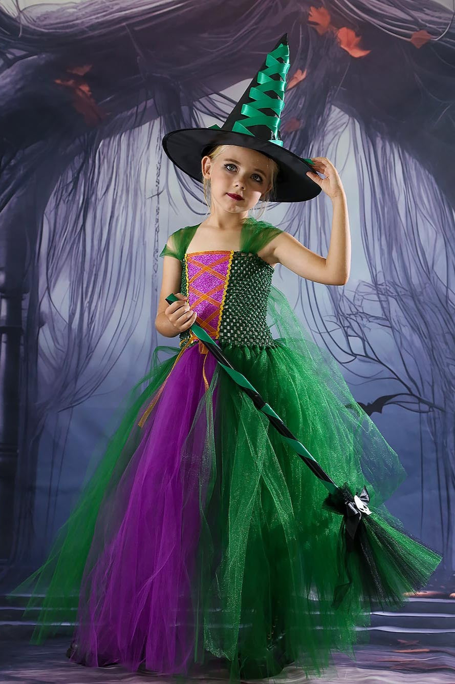 Funky Witch Dress Kid Halloween Costume Main image