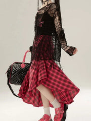 Webbed Knit Sheer Mesh Top