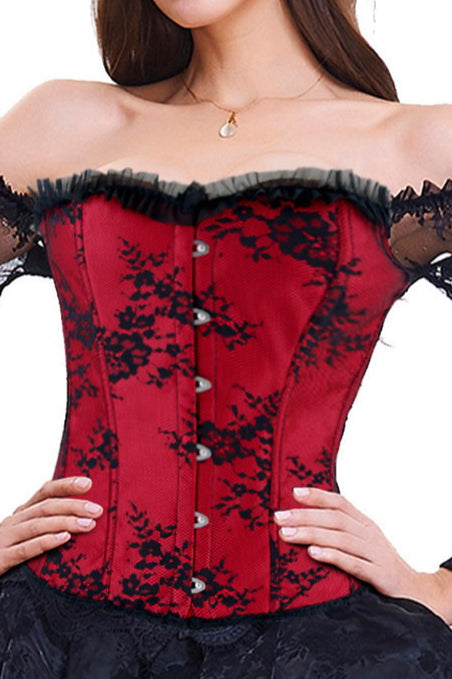 Off Shoulder Mid Sleeve Boned Push Up Corset Main image