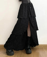 Velvet Lace Patchwork Trumpet Skirt