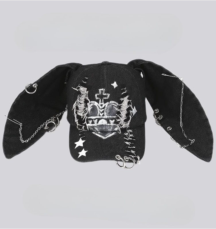 Y2K Street Bunny Ear Baseball Hat