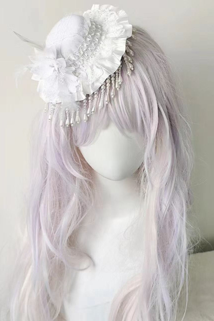 Gothic Mesh Feather Small Hat