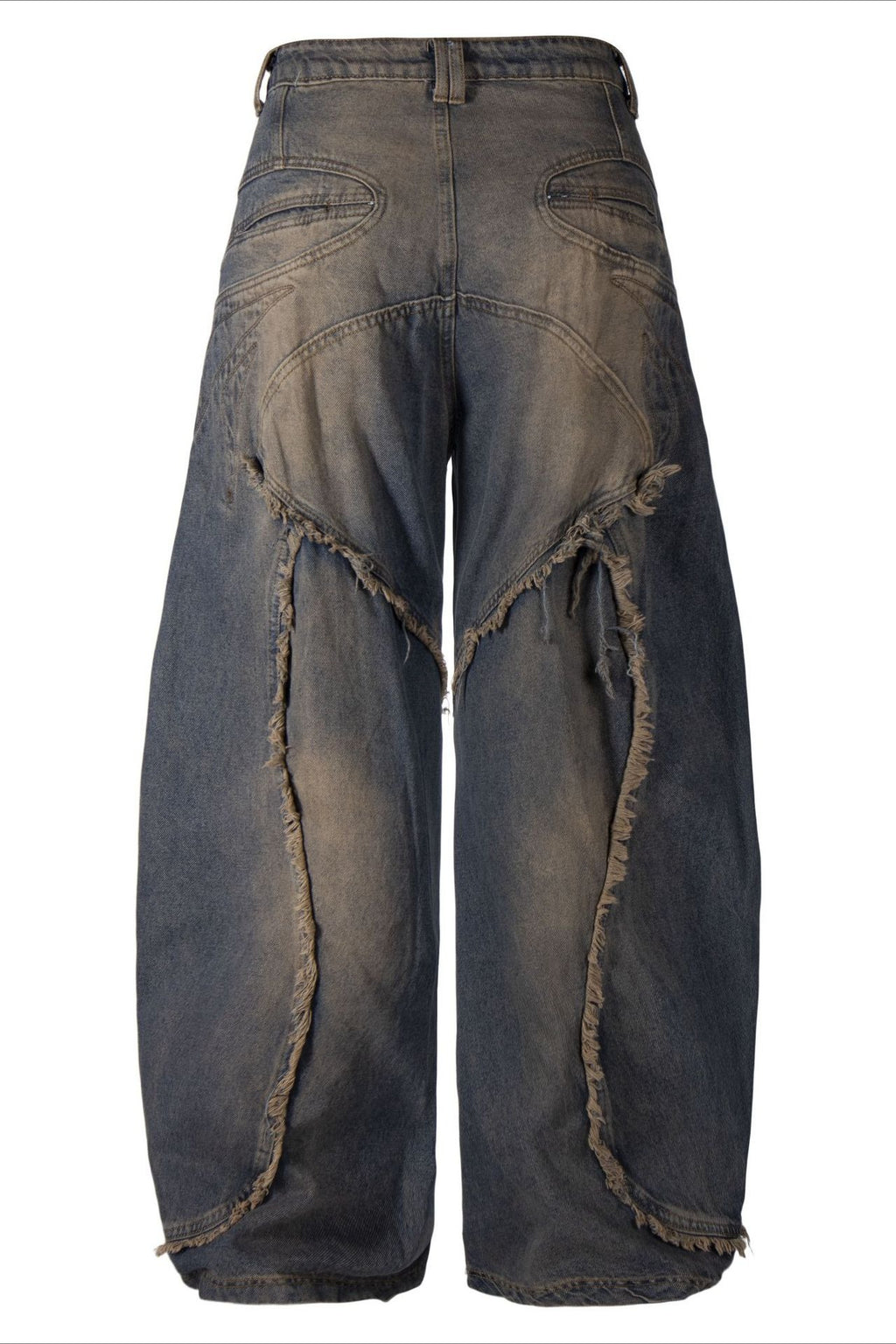 Gothic Frayed Tassel Distressed Straight Leg Pants