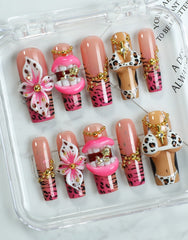 Leopard Print Duckbill Press-On Nails