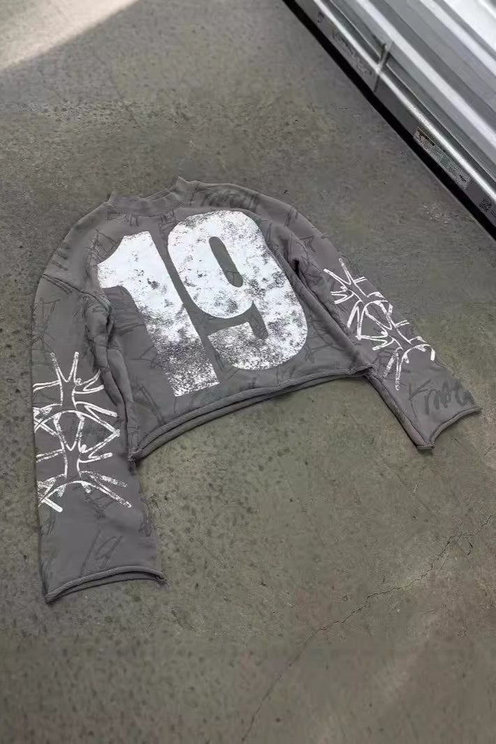 Hip-hop Number Print Y2K Hoodie Secondary image