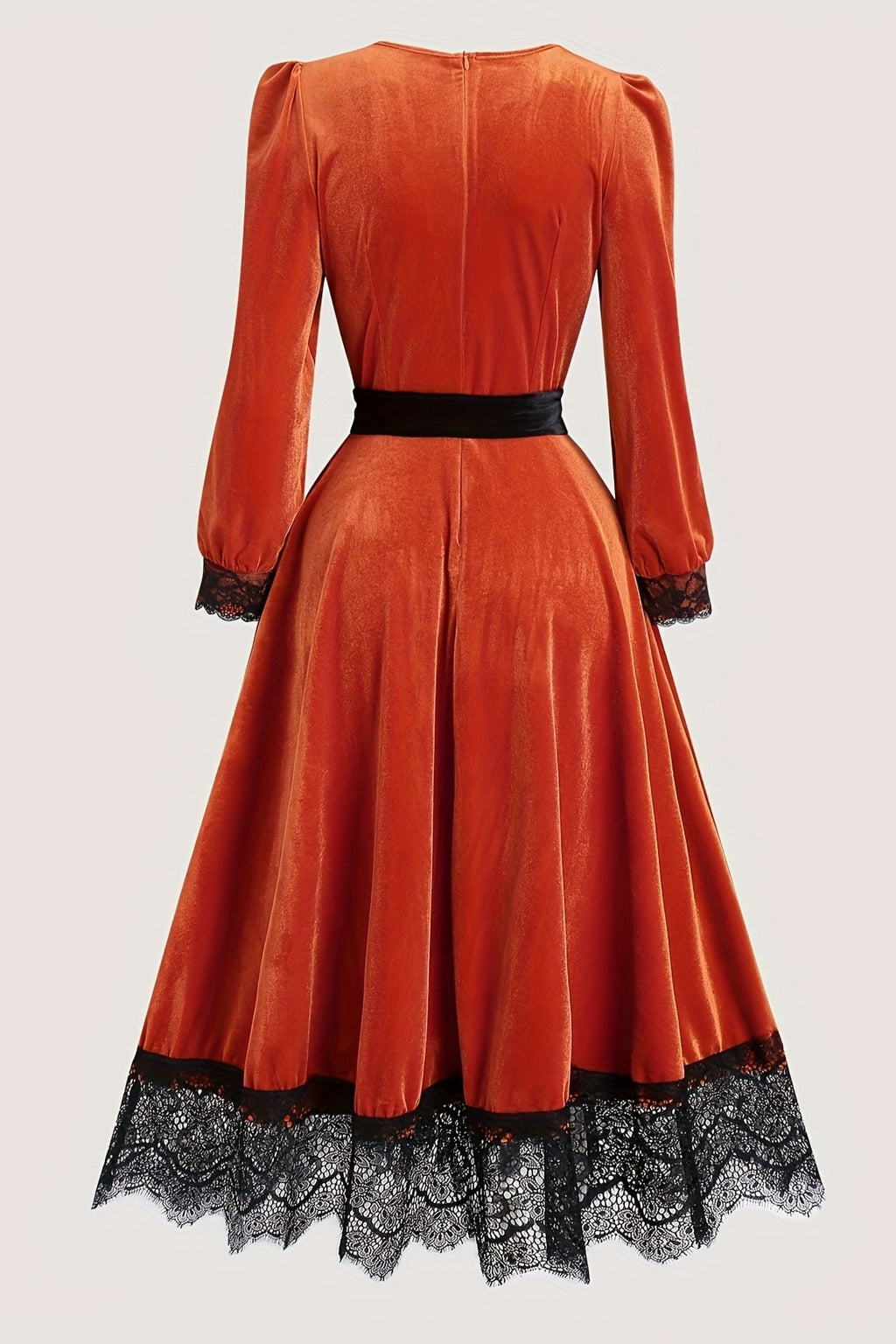 Lace Border Tie Waist Maxi Dress