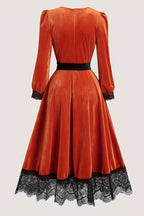 Lace Border Tie Waist Maxi Dress